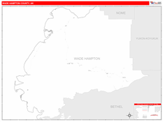 Wade Hampton Borough (County), AK Digital Map Red Line Style